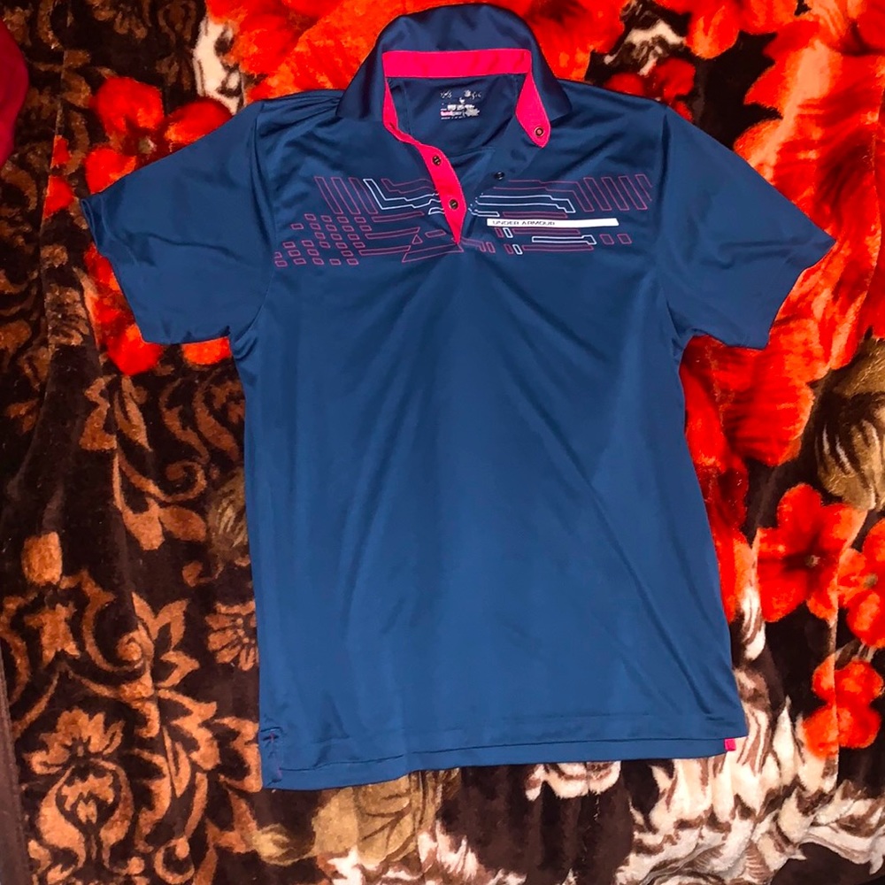 Under armor dri-fit (navy blue ) collard up shirt